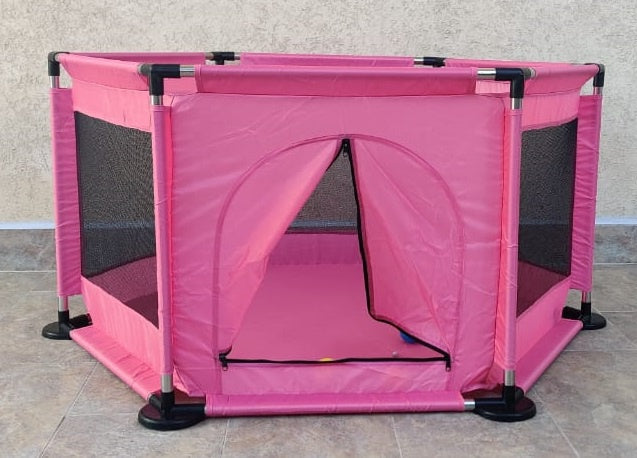 Baby Play Pen Hexagon Pink with Ball