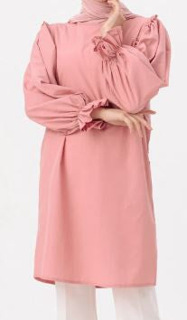 Top Tunic Pink Puff Sleeve