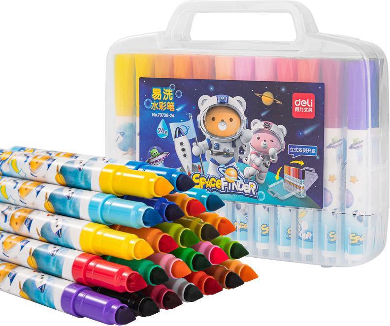 DELI Stationery Marker Water Color Felt Pen 70738-24 24PCS Case