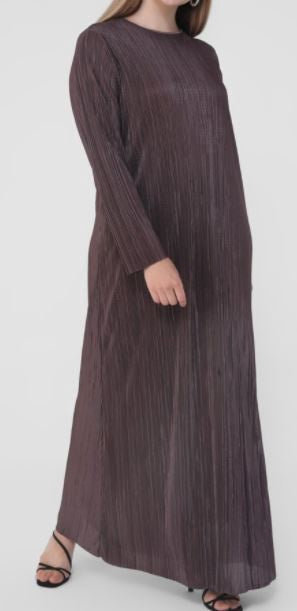 Dress Gown Lined Ribbed Blue / Purple Plus Size