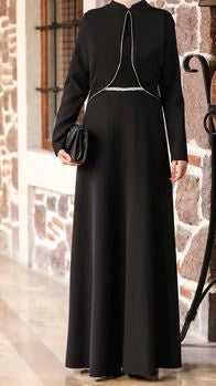 Dress Silver Piping Detail Terra Cotta / Black
