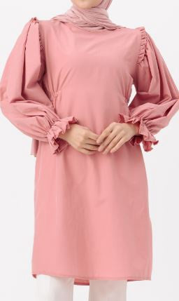 Top Tunic Pink Puff Sleeve