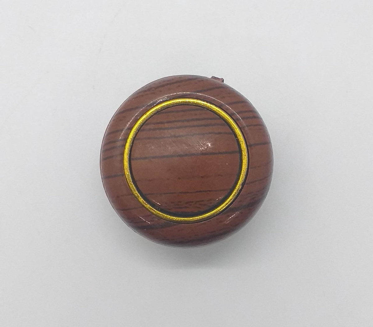 Draw Knob 107 Light Brown W/GOLD Ring Wood