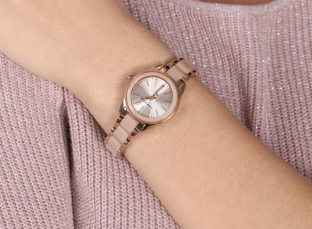ANNE KLEIN Watch Women Rose GOLD-TONE and Light Pink Resin Bracelet 3212LPRG