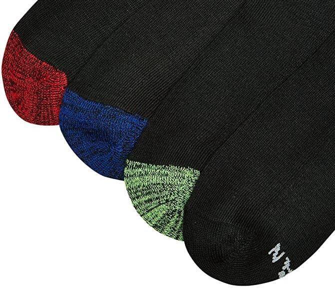 GILDAN Men Socks Half Cushion No Show BLACK/ASSORTED 6 Pairs