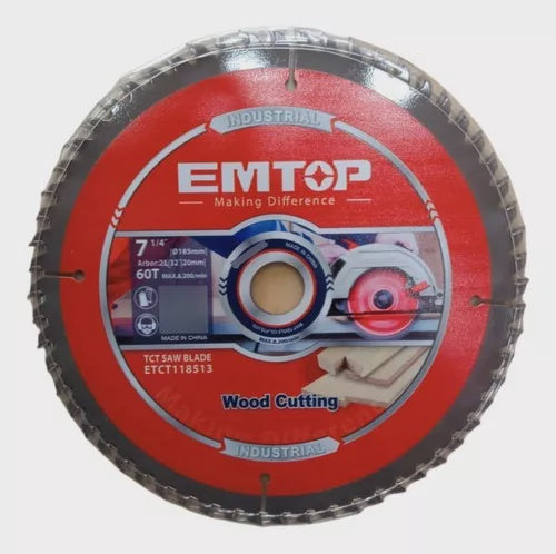 EMTOP Blade Circle Saw 7 1/4" 185MM 60T ETCT118513