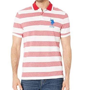 US POLO ASSN. Men Shirt Polo Us Polo Red Stripe Slim Fit