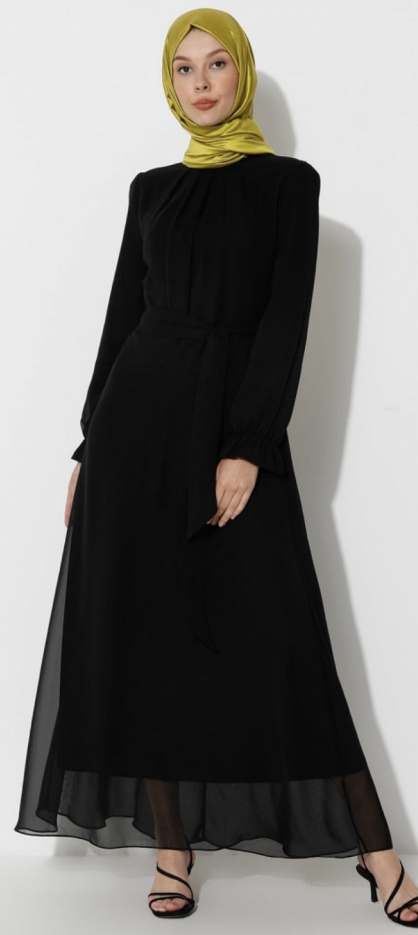 ZIWOMAN Dress Black with Waistband