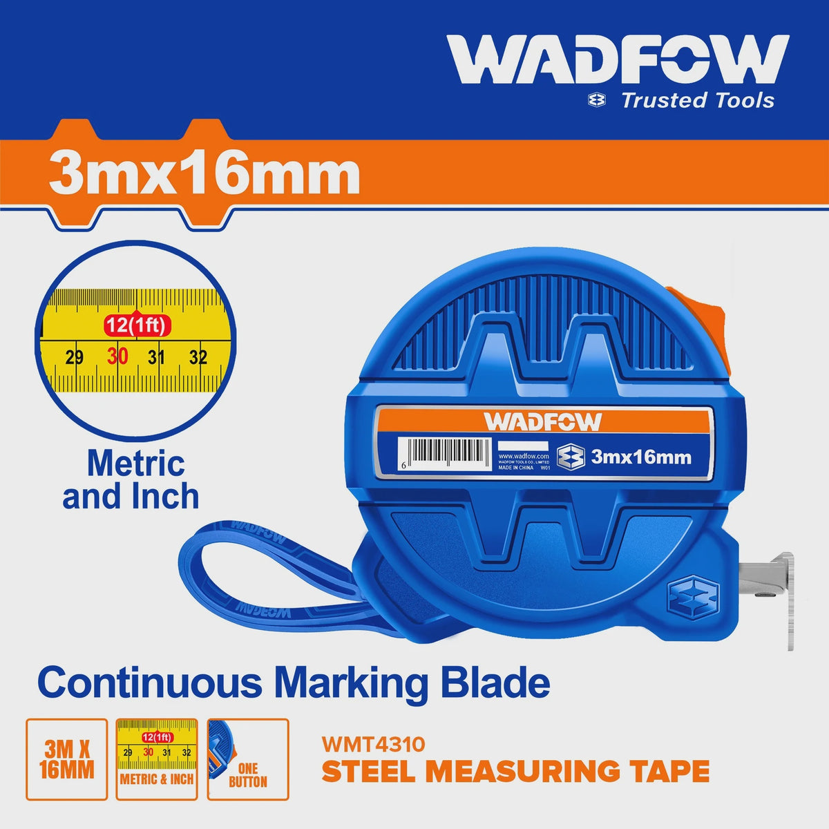 WADFOW Measuring Tape 3M X 16MM WMT4310