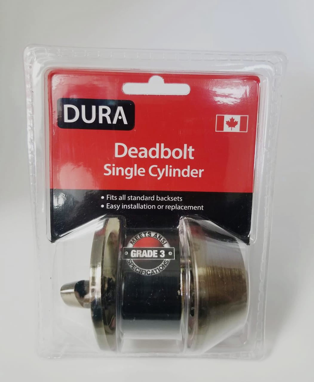DURA Lock Deadbolt Single Ab #7301ABVP