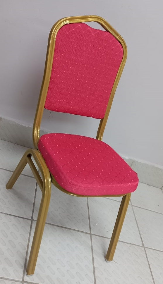 Chair Waiting Gold & Red Metal with Sponge NSC-2307
