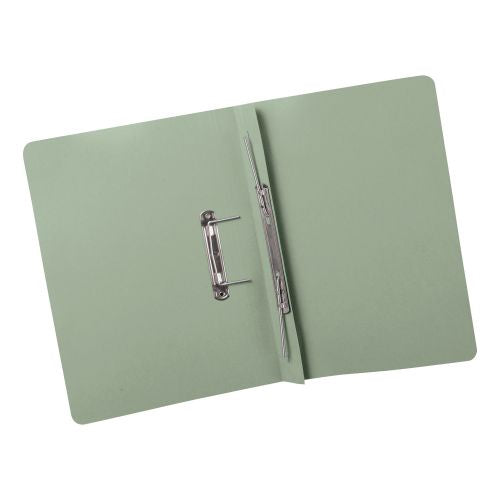 Stationery Folder File Green with Spring Central 63010 Each