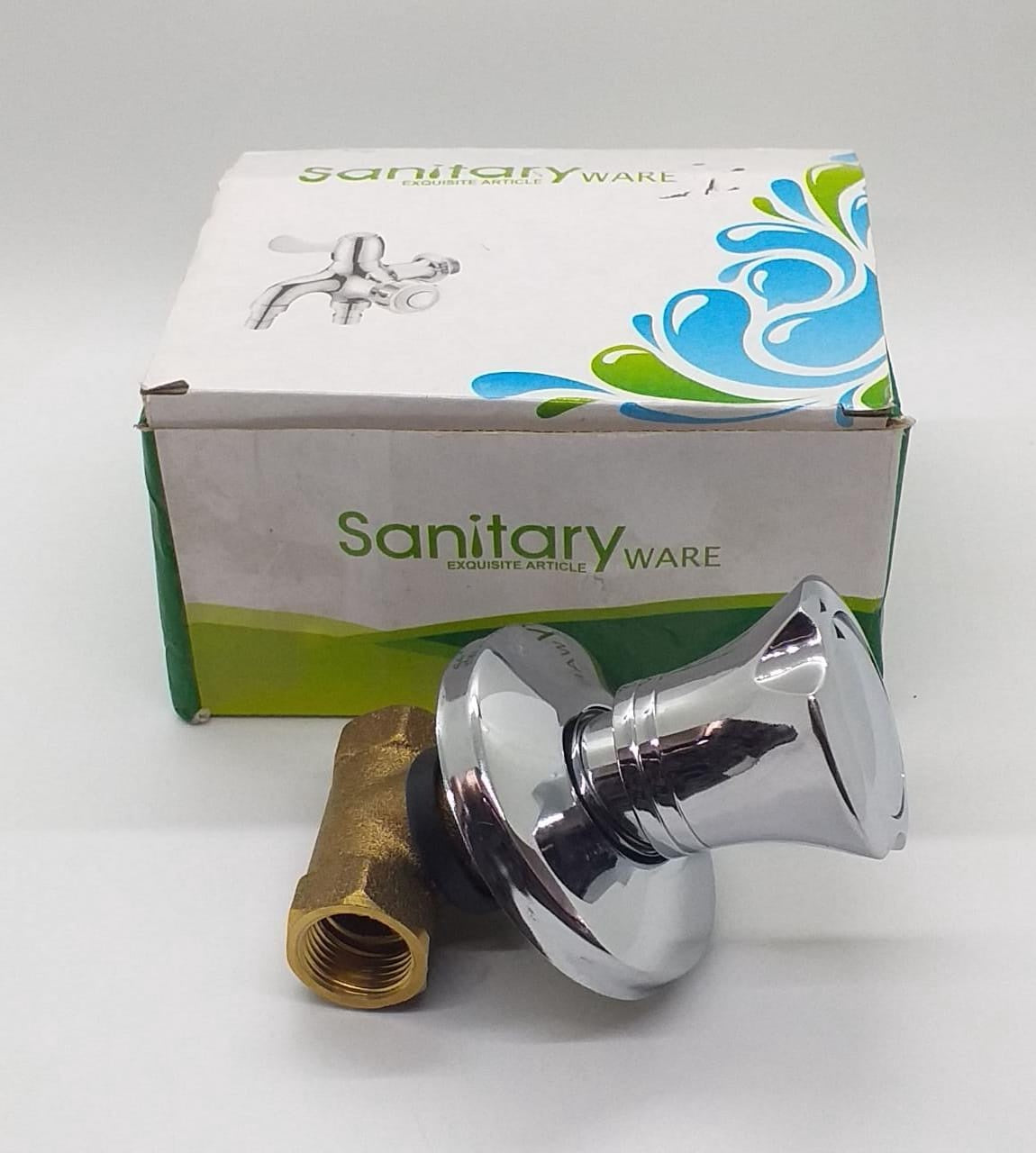 Shower Valve 1/2" Long Round Knob Nickle Sanitary Ware