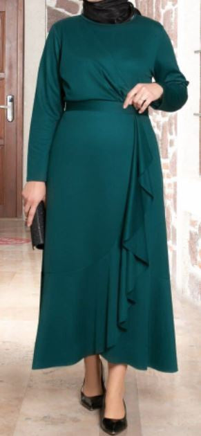 Dress Faux Wrap Emerald