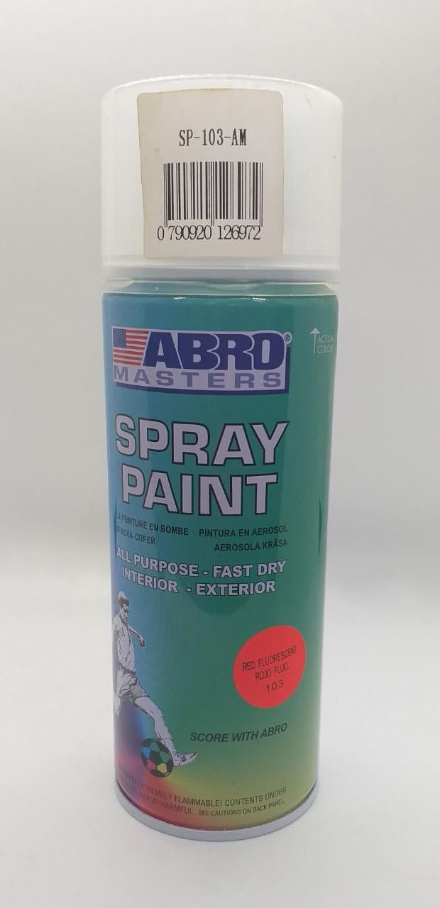 ABRO Tin Spray Red Flourescent #103
