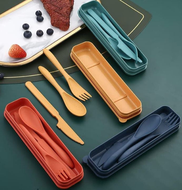 Utensil Set W/CASE Travel Reusable Adults / Kids