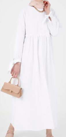 Dress White Tie Sleeve
