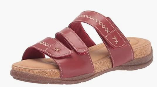 CLARKS Footwear Women Roseville Bay Flat Sandal Metallic / Red