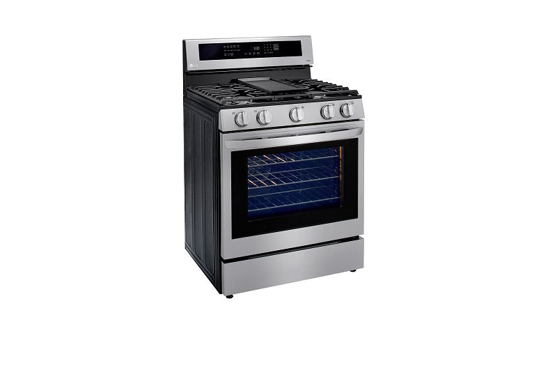 LG Stove 5 Burner 30" LRGL5825F with Air Fryer Smart WIFI True Convection Easy Clean with PLATE-GRIDDLE