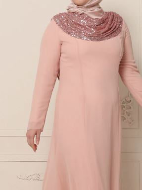 Dress Evening Lined Grey / Blush