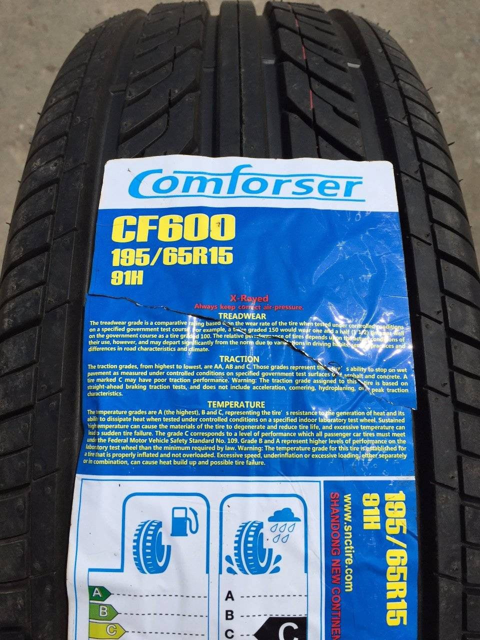 COMFORSER Car Tyre R15 195/65R15 91H