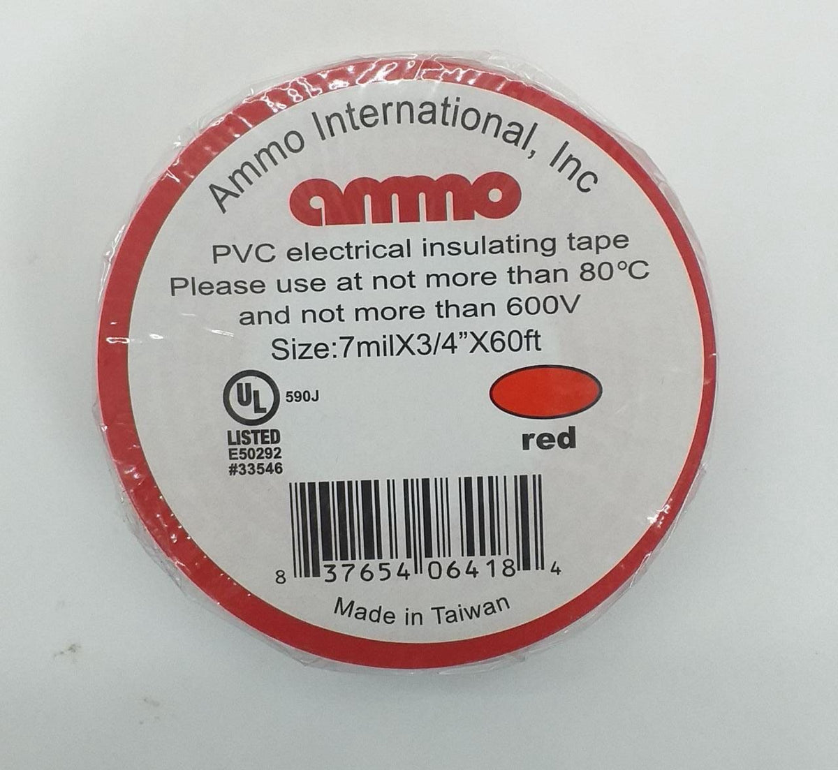 AMMO Tape Insulation PVC Red 3/4" X 60FT