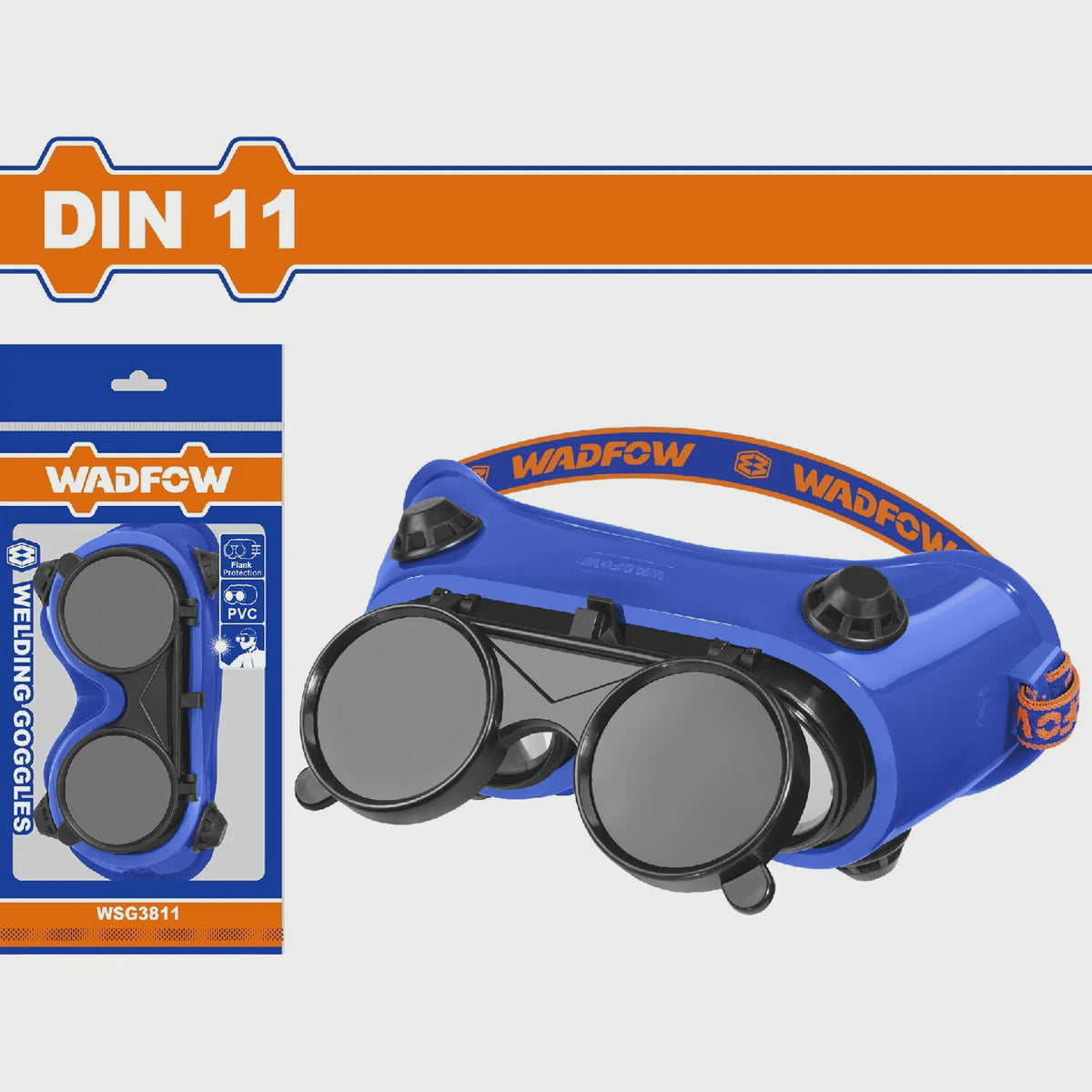 WADFOW Safety Goggles Clear WSG3811 DIN11 Welder Flip