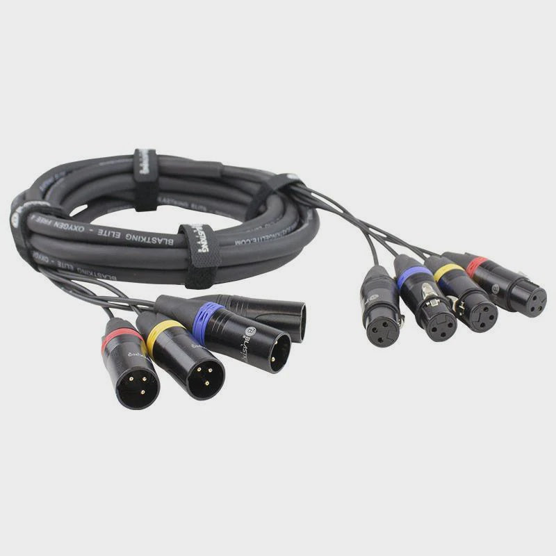 BLASTKING Stage Cable Snake IBKE-C4XLRMF-100 100' Lead 4 Xlr Male to 4 Xlr Female