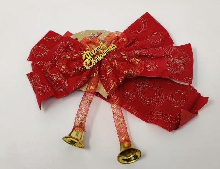 Christmas Decorations Bow Red with Bells EY23