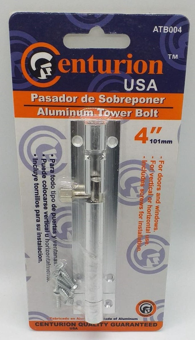 CENTURION Tower Bolt 4" Aluminum #ATB004