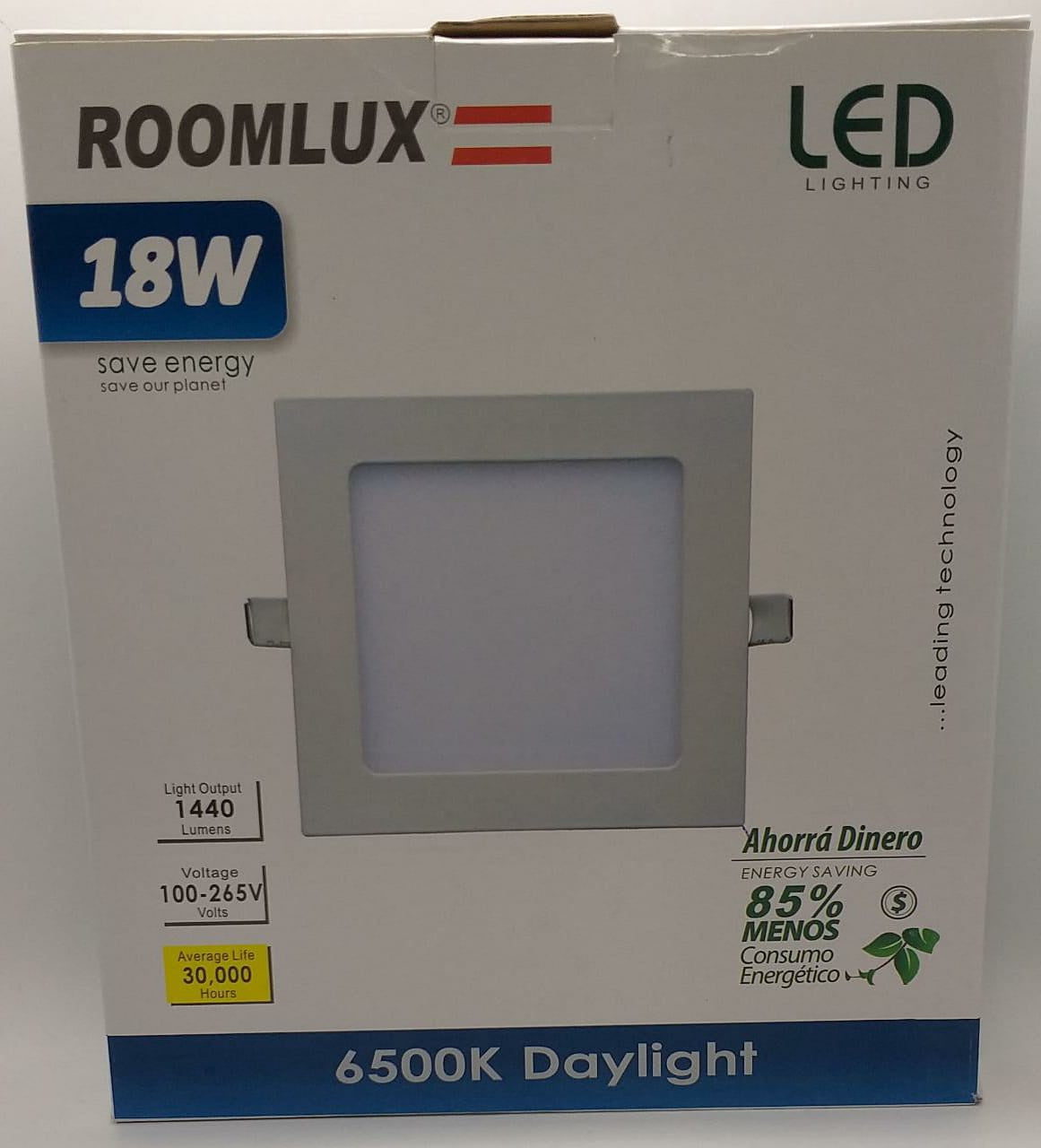 ROOMLUX Light LED Panel 18W B29715 Sq Flat 6500K