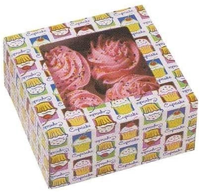 WILTON Baking Cupcake Boxes 3PCS 6.25"X6.25"X3" Holds 4 Cupcakes 415-1206