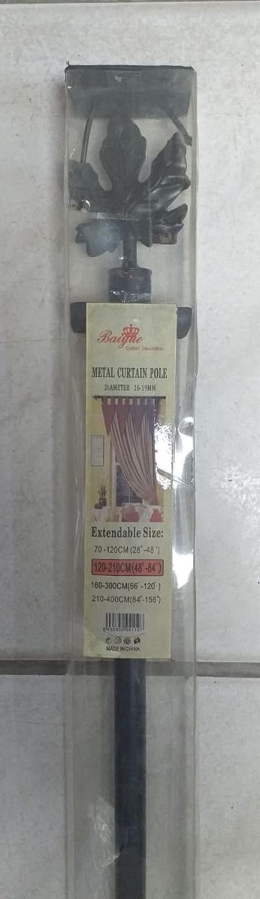 Curtain Rod Baiyae Black 120-210CM 48"-84" Extendable
