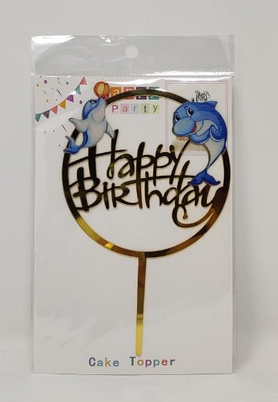 Party Cake Topper Happy Birthday Shark YS5