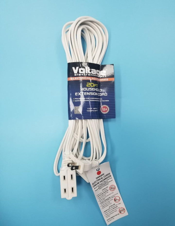 VOLTAGE Extension Cord 20FT White 20FT/IN