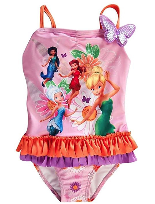 DISNEY Kids Girls Swimwear Tinkerbell SIZE7/8