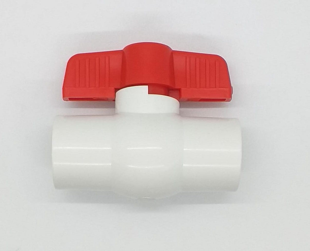 Ball Valve 1/2" PVC White with Red or Blue Top