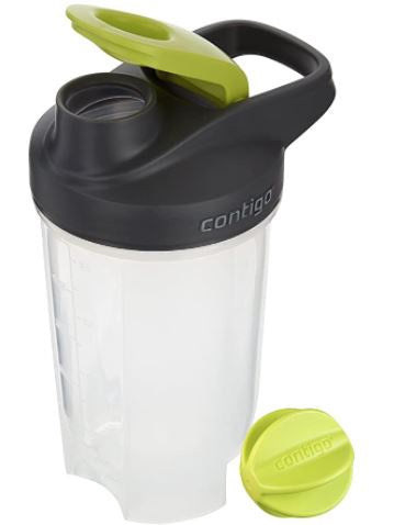 CONTIGO Shaker Bottle Shake & Go Fit Snap Lid 20 OZ Electric Green