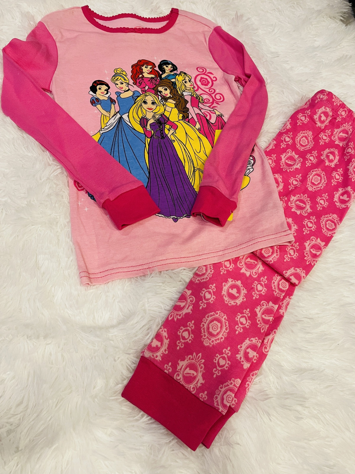 DISNEY Kids Pj Girls Princess Long Sleeve Set Pink