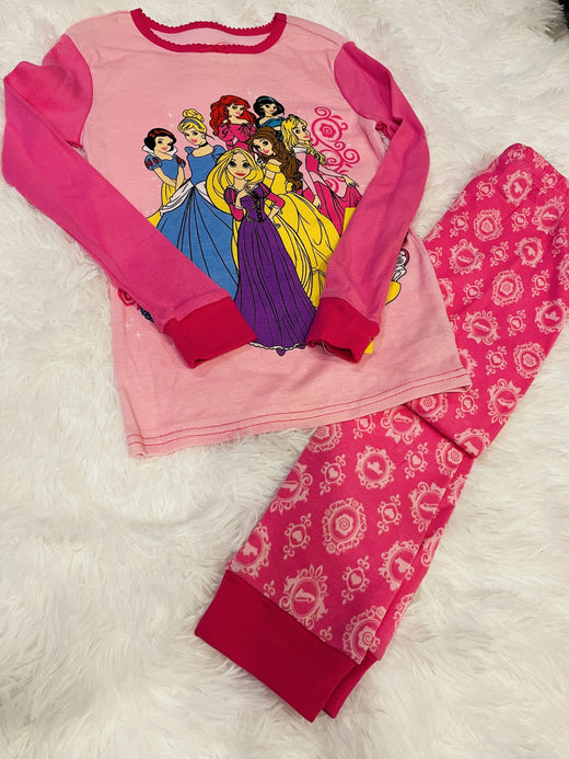 DISNEY Kids Pj Girls Princess Long Sleeve Set Pink