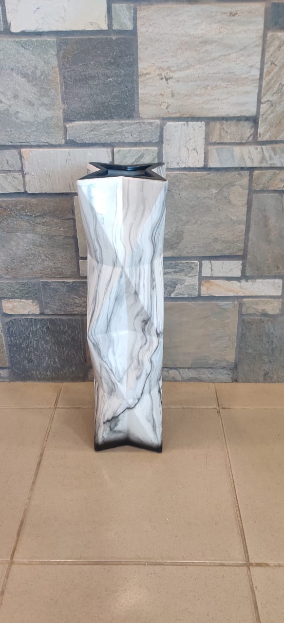 Vase 24" EQ109 White & Black