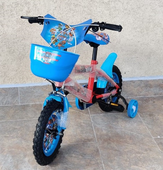 Bicycle 12" 668 Paw Patrol W/PLASTIC Basket Red & Blue