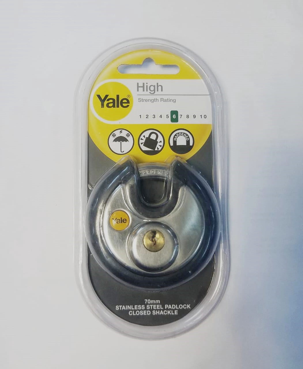YALE Padlock 70MM Discus Shackled Y130/70/116