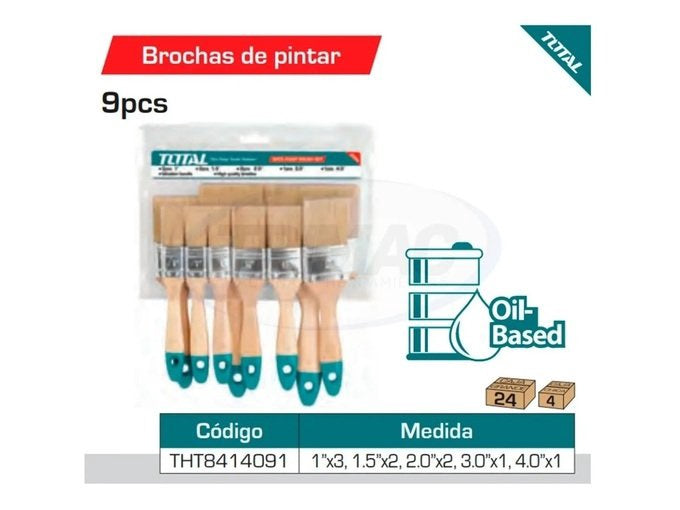 TOTAL Paint Brush 9PCS Set THT8414091