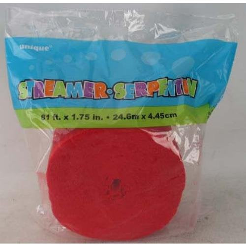 UNIQUE Party Streamer 81FT X 1.75" 24.6M X 4.45CM Crepe Paper