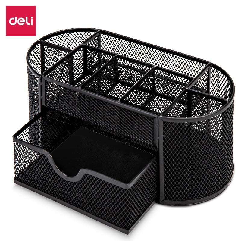 DELI Stationery Mesh Desk Organizer 8902 Metal