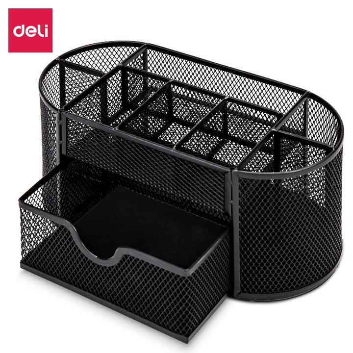 DELI Stationery Mesh Desk Organizer 8902 Metal