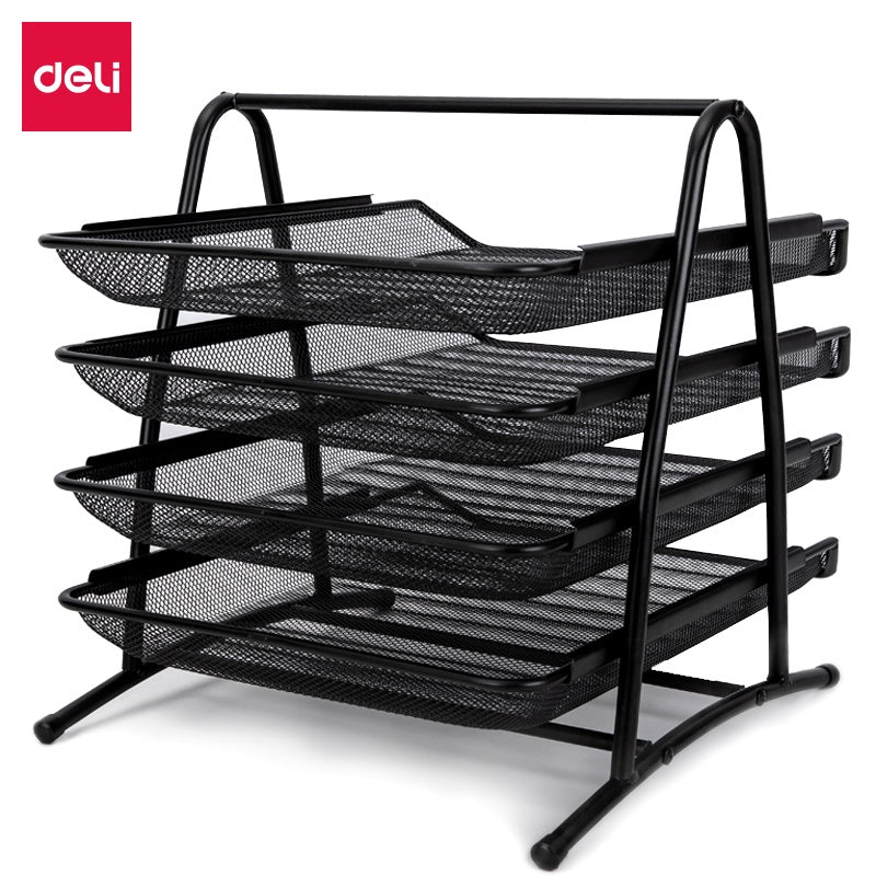 DELI Stationery File Tray 9184 4-TIER Black