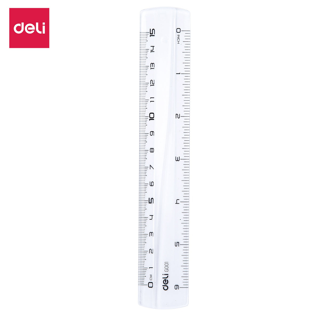DELI Stationery Ruler Plastic Clear 6" 15CM G00112