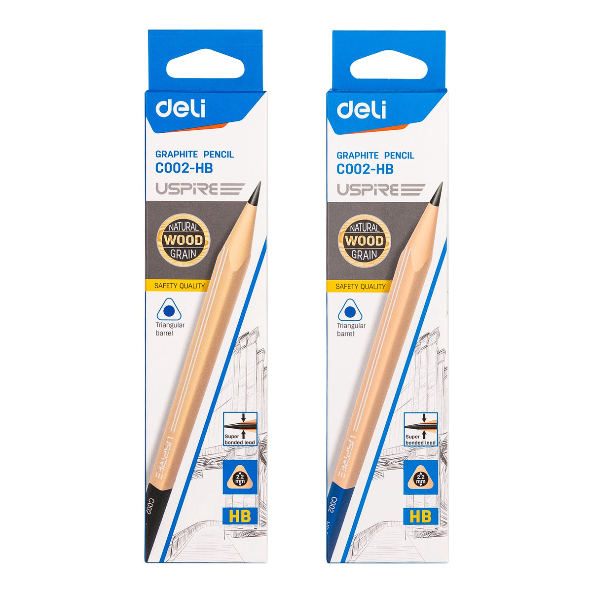 DELI Stationery Pencil C002-HB = 2 Uspree Graphite Pencil 12PCS Box